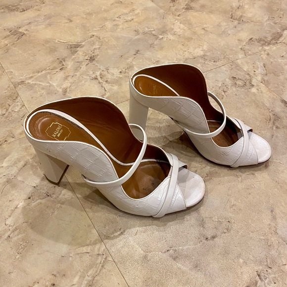 Malone Souliers Norah white croc heeled sandals 36.5 - Picture 2 of 6